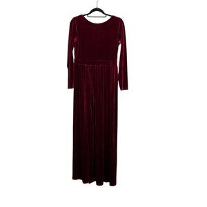 Desir Couture Velvet Burgandy Maxi‎ Dress Small Long Sleeve Gothic Whimsygoth